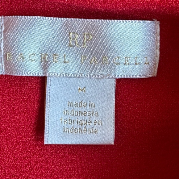 Rachel Parcell Barbados Red Midi Short Sleeves Button Down. Tie In Front Sz M. - Picture 11 of 16